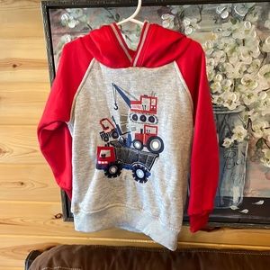 Kids Headquarters Dump Truck Hooded Pullover. Size 5t Boys.